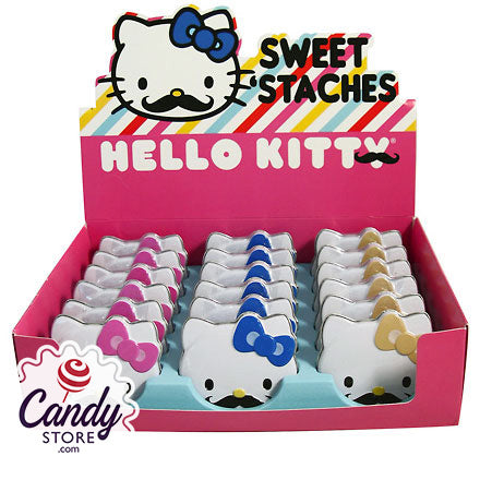 Hello Kitty Sweet Stache Moustaches - 18ct Tins CandyStore.com