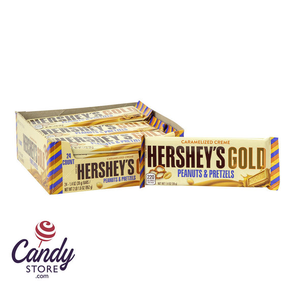 Hershey's Gold Peanuts And Pretzels 1.4oz Bar - 24ct CandyStore.com