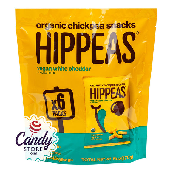 Hippeas Vegan White Cheddar 6 Ct 1oz Bags - 12ct CandyStore.com