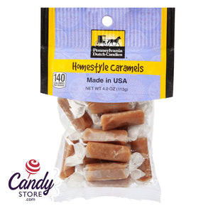 Homestyle Caramel Clear Window Peg Bags 4oz - 12ct CandyStore.com