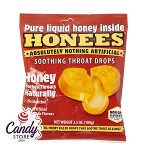 Honees Honey Soothing Throat Drop 20 Pc Peg Bag - 12ct CandyStore.com