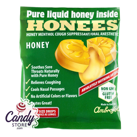 Honees Menthol Cough Drops 20 Pc Peg Bag - 12ct CandyStore.com