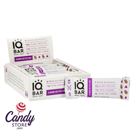 IQ Bars Almond Butter Chip 1.6oz - 12ct CandyStore.com
