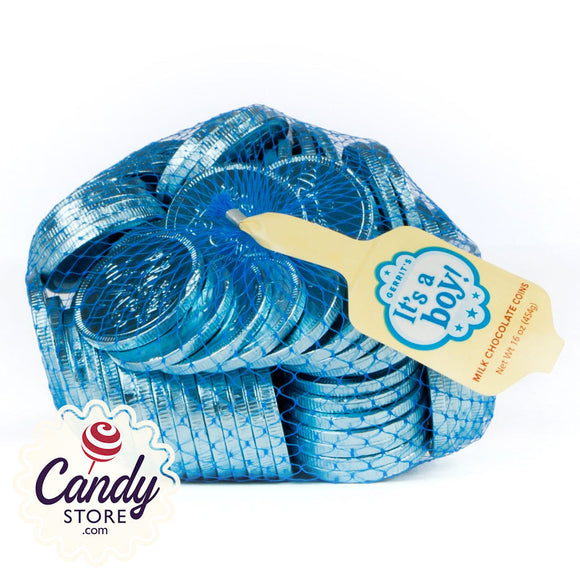 It's a Boy Blue Chocolate Coins Fort Knox 1.5-inch - 1lb CandyStore.com