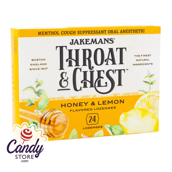 Jakemans Throat & Chest Honey Lemon Cough Drops 24 Pc 3oz Box - 6ct CandyStore.com