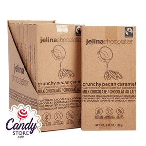 Jelina Milk Chocolate Crunch Pecan Caramel Bar 3.52oz - 8ct CandyStore.com