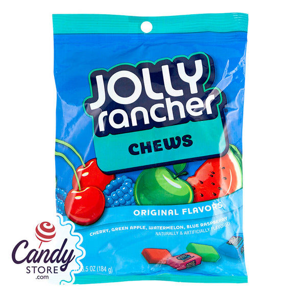 Jolly Rancher Fruit Chews 6.5oz Peg Bags - 12ct CandyStore.com
