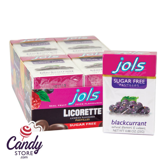 Jols Sugar Free Black Currant Licorette Pastille 0.88oz Box - 12ct CandyStore.com