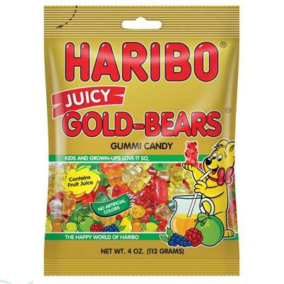 Juicy Gold Bears Peg Bags -12ct CandyStore.com