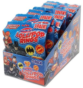 Justice League Lollipop Rings - 12ct CandyStore.com