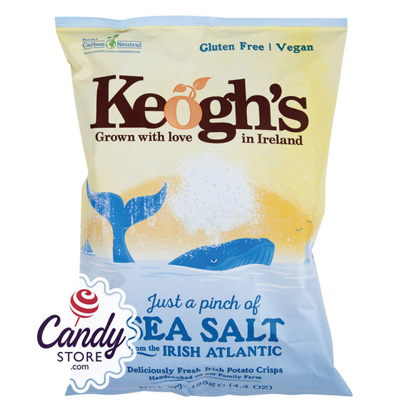 Keogh's Irish Potato Crisps Atlantic Sea Salt 4.4oz Bags - 12ct CandyStore.com