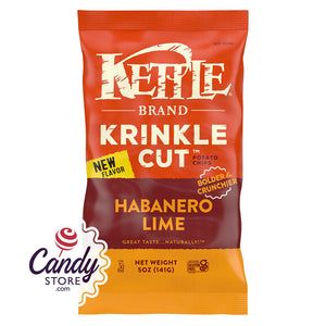 Kettle Chips Krinkle Cut Habanero Lime 5oz Bags - 15ct CandyStore.com