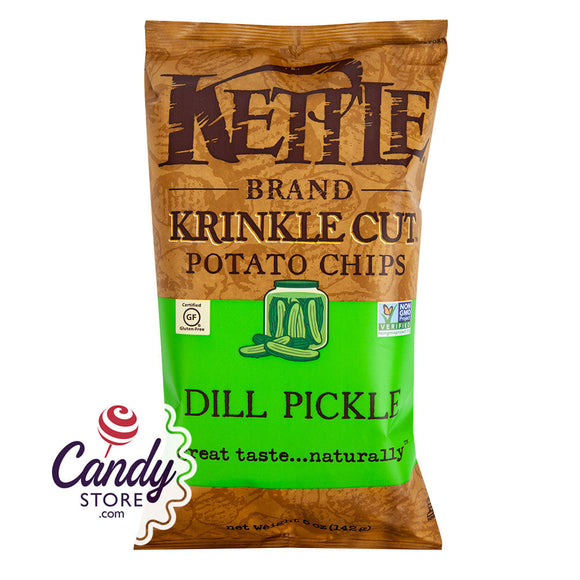 Kettle Dill Pickle Krinkle Cut Potato Chips 5oz Bags - 15ct CandyStore.com