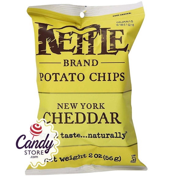 Kettle New York Cheddar Potato Chips 2oz Peg Bags - 24ct CandyStore.com