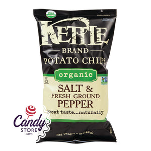 Kettle Organic Sea Salt & Black Pepper Potato Chip 5oz Bags - 15ct CandyStore.com