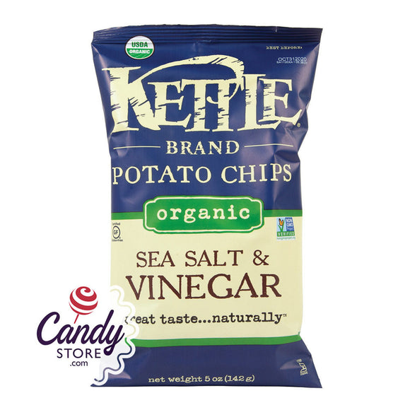 Kettle Organic Sea Salt & Vinegar Potato Chips 5oz Bags - 15ct CandyStore.com
