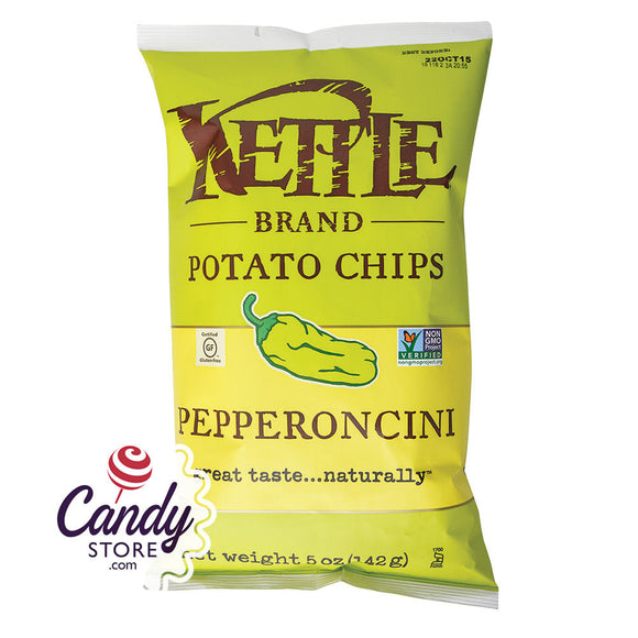 Kettle Potato Chips Pepperoncini 5oz Bags - 15ct CandyStore.com