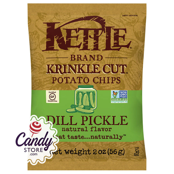 Kettle Thick And Bold Dill Pickle Potato Chips 2oz Bags - 24ct CandyStore.com