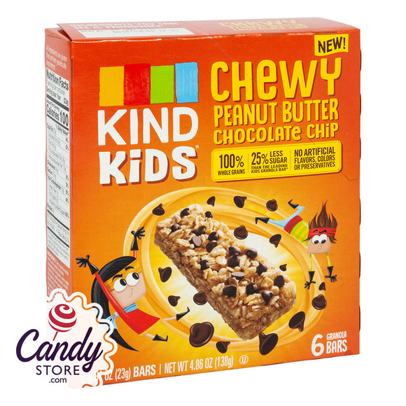 Kind Bars Kids Chewy Peanut Butter Chocolate Chip 4.86oz Box - 8ct CandyStore.com