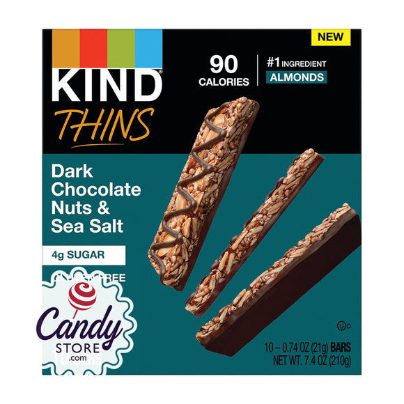 Kind Dark Chocolate Nuts Sea Salt Thins 7.4oz Boxes - 6ct CandyStore.com