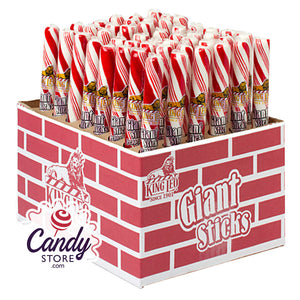 King Leo Giant Red And White Peppermint Stick 3.5oz - 48ct CandyStore.com
