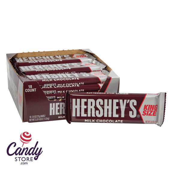 King Size Hershey's Milk Chocolate Bars - 18ct CandyStore.com
