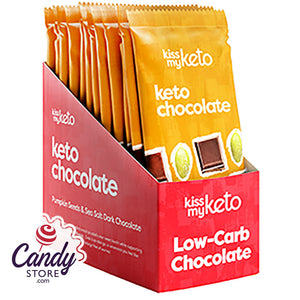 Kiss My Keto Chocolate Bar Pumpkin Seed Sea Salt 3oz - 12ct CandyStore.com