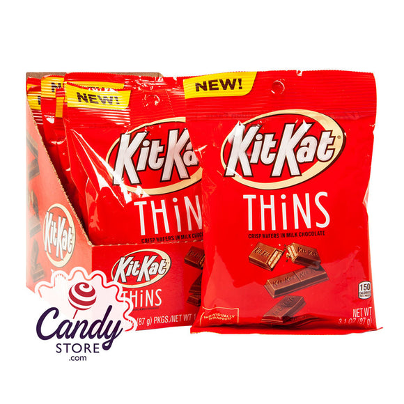 Kit Kat Thins Milk Chocolate 3.1oz Peg Bags - 16ct CandyStore.com