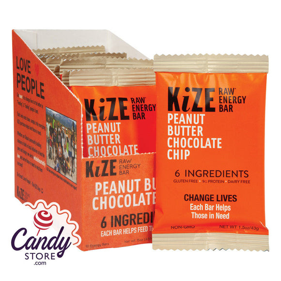 Kize Bar Peanut Butter Chocolate Chip Raw Energy Bar 1.5oz - 10ct CandyStore.com