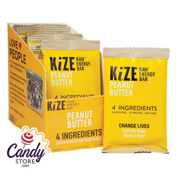 Kize Bar Peanut Butter Raw Energy Bar 1.6oz - 10ct CandyStore.com