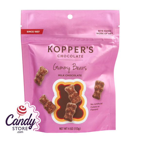 Koppers Milk Chocolate Gummy Bears Pouch 4oz - 12ct CandyStore.com