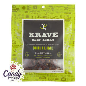 Krave Jerky Chili Lime Beef 2.7oz Bag - 8ct CandyStore.com