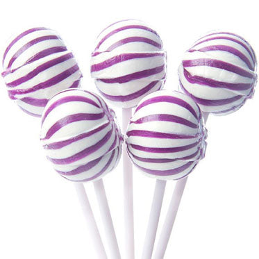 Large Purple Striped Ball Lollipops - 100ct CandyStore.com