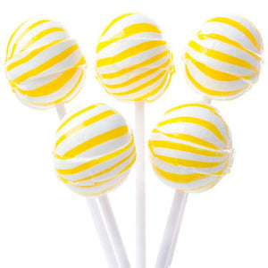 Large Yellow Striped Ball Lollipops - 100ct CandyStore.com