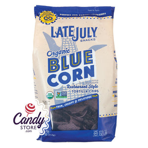 Late July Organic Blue Corn Tortilla Chips 11oz Pouch - 9ct CandyStore.com
