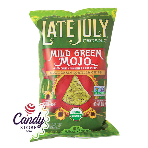Late July Organic Mild Green Mojo Tortilla Chips 5.5oz Bags - 12ct CandyStore.com