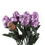 Lavender Milk Chocolate Foil Roses - 48ct CandyStore.com