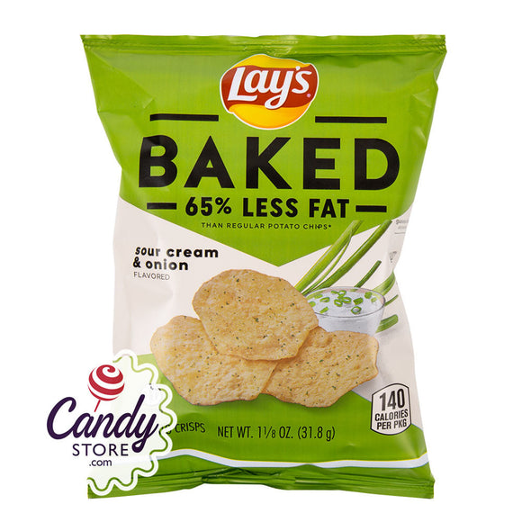 Lay's Sour Cream & Onion Baked Chips 1.1oz Bags CandyStore.com