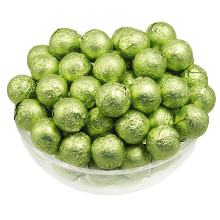 Leaf Green Foil Chocolate Balls - 10lb CandyStore.com