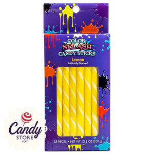 Lemon Yellow Candy Sticks Color Splash - 25ct CandyStore.com