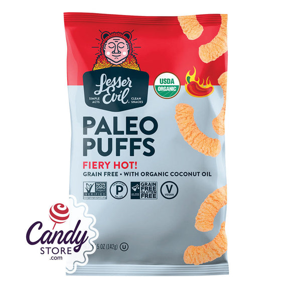 Lesser Evil Fiery Hot Paleo Puffs 5oz Pouch - 9ct CandyStore.com