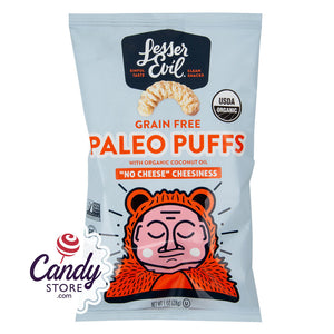 Lesser Evil No Cheese Cheesines Paleo Puffs 1oz Bags - 24ct CandyStore.com