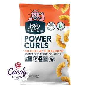 Lesser Evil No Cheese Cheesiness Power Curls 4oz Pouch - 9ct CandyStore.com