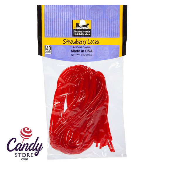 Licorice Laces Straw Clear Window Peg Bags 4oz - 12ct CandyStore.com