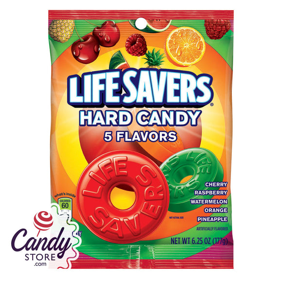 Lifesavers 5 Flavor 6.25oz Peg Bag - 12ct CandyStore.com