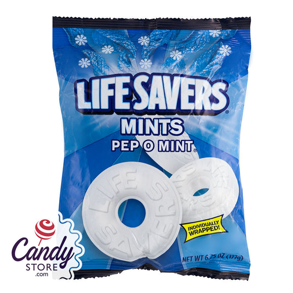 Lifesavers Pep-O-Mint Mints 6.25oz Peg Bag - 12ct CandyStore.com