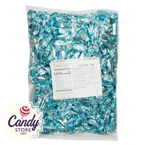 Light Blue Foil Caramels Candy - 2lb CandyStore.com