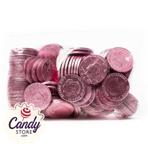 Light Pink Chocolate Coins - 1.5lb Bulk CandyStore.com