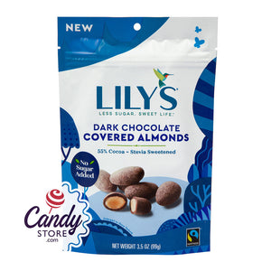 Lily's Dark Chocolate Covered Almonds 3.5oz Pouch - 12ct CandyStore.com