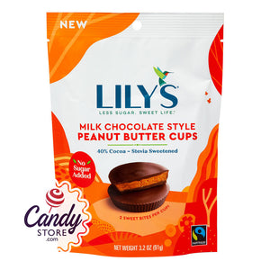 Lily's Milk Chocolate Style Peanut Butter Cups 3.2oz Pouch - 12ct CandyStore.com